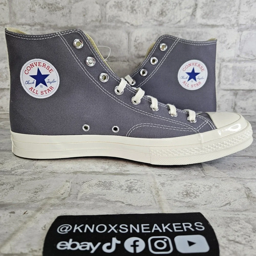 Converse Comme des Garçons x Chuck 70 High Steel Gray 171847c Men's Size 12
